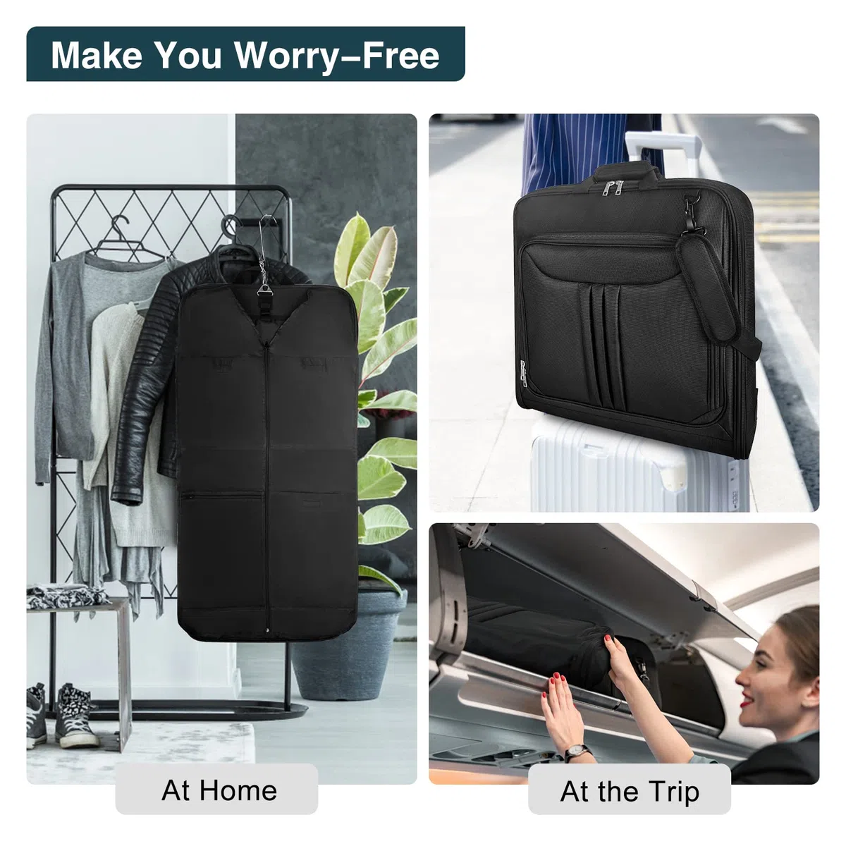 Borsa per abiti da viaggio – grande bagaglio a mano con cinghia per uomini e donne, impermeabile, da appendere, borsa bagagli per affari, custodia antipiega per camicie, abiti