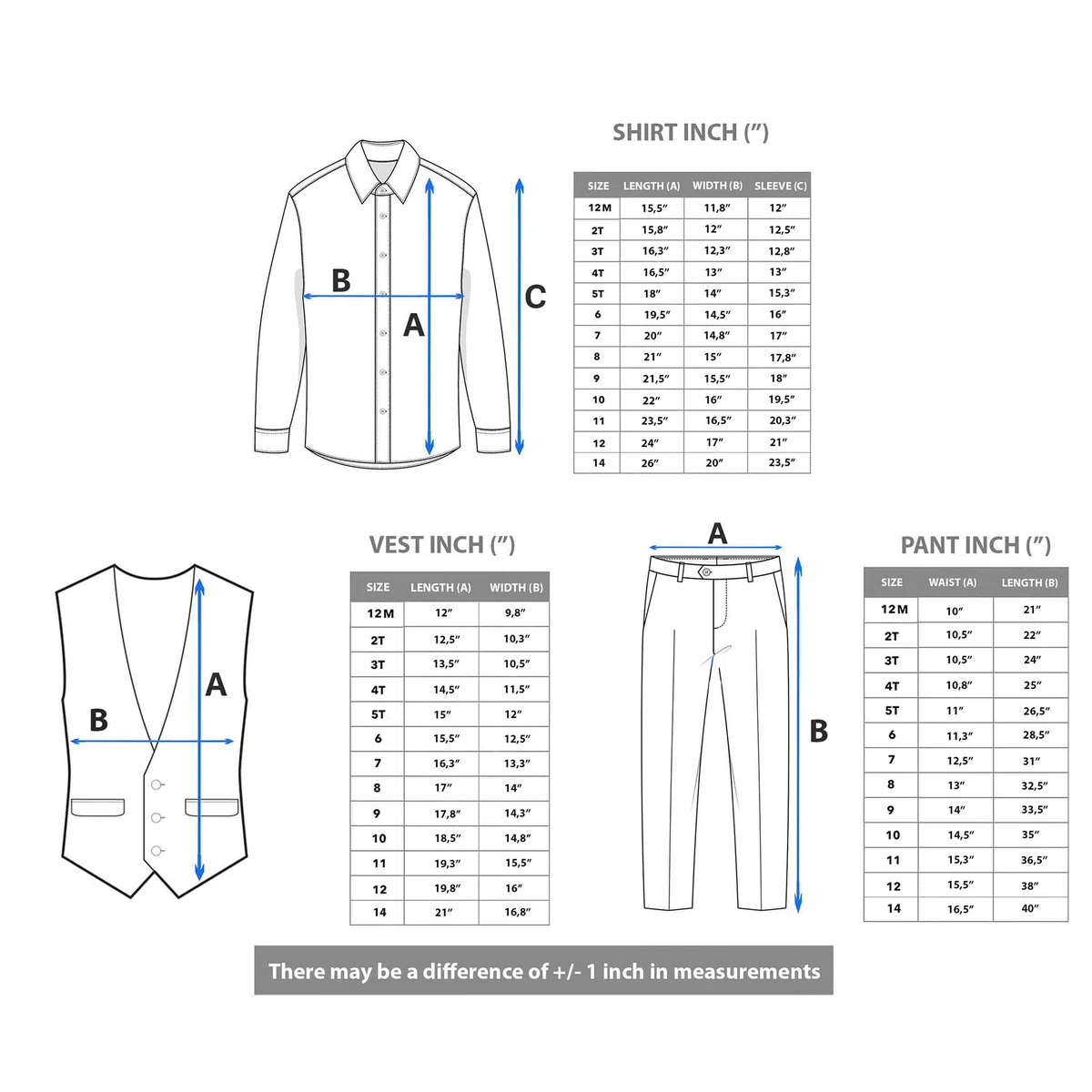 Lilax Completo Formale da Bambino, 4 Pezzi, Gilet, Pantaloni e Cravatta