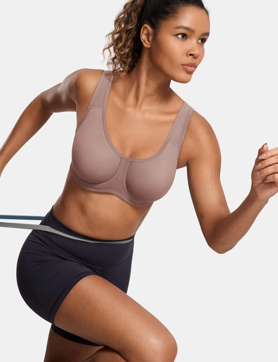 SYROKAN Donna Reggiseno Sportivo con Ferretto Modellato per Seni Generosi