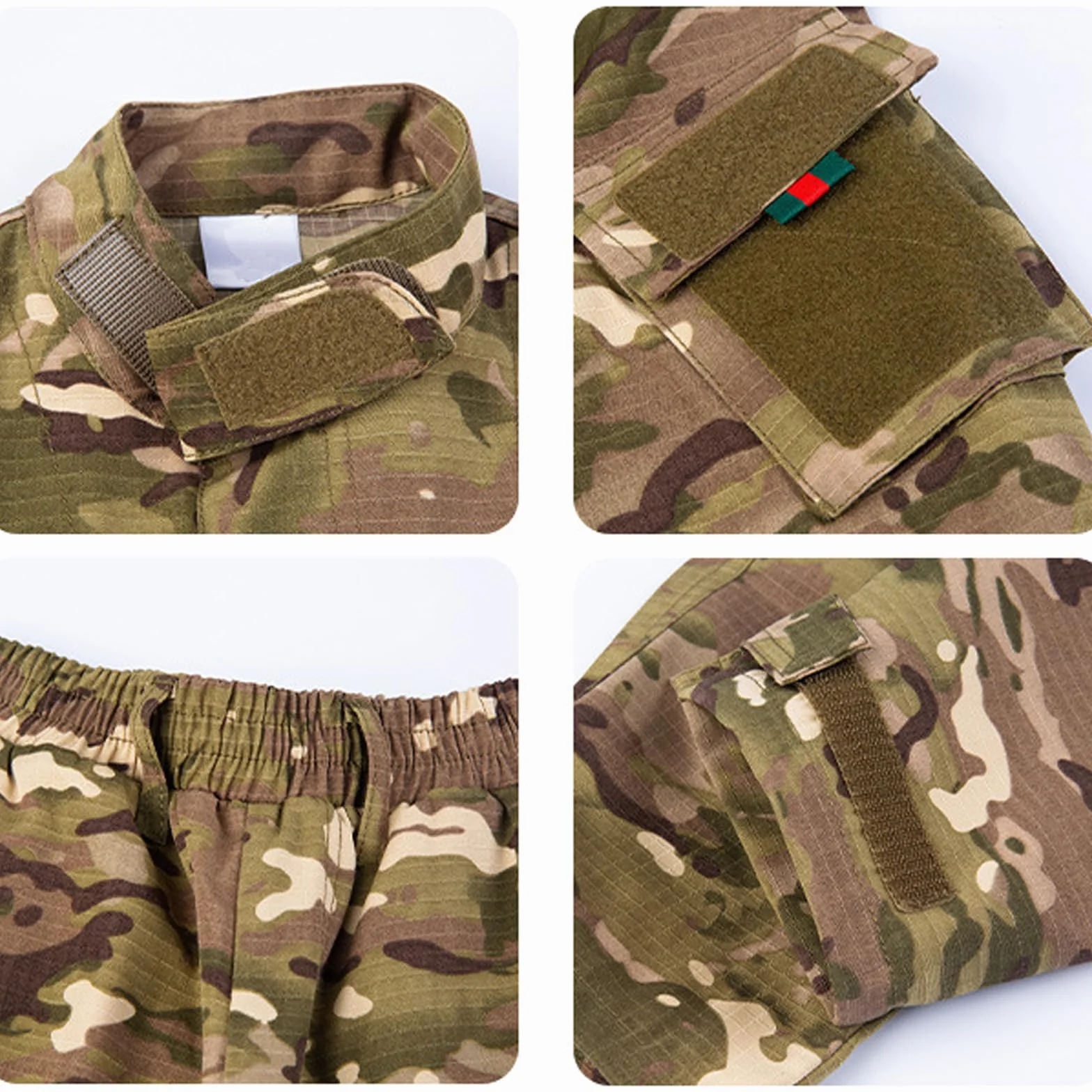 Bambini All'aperto Set di Magliette e Pantaloni Abbigliamento Tattico Airsoft Militare Camuffare Primavera Estate Autunno Escursionismo Caccia Campeggio Combattere per Ragazzi Ragazze