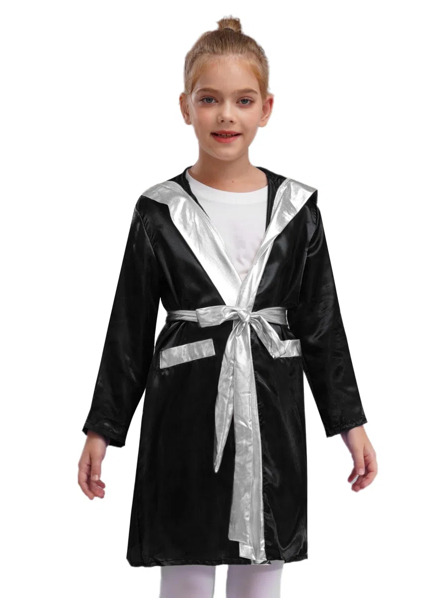 MSemis Pantaloncino Kick-Thai Bambino Ragazzo con Cappotto Pugile e Guanti da Pugile Pantaloncini Muay Thai MMA Kickboxing Trunks Grappling Cage Fighting Training Shorts Rosa&Argento 5-6 anni