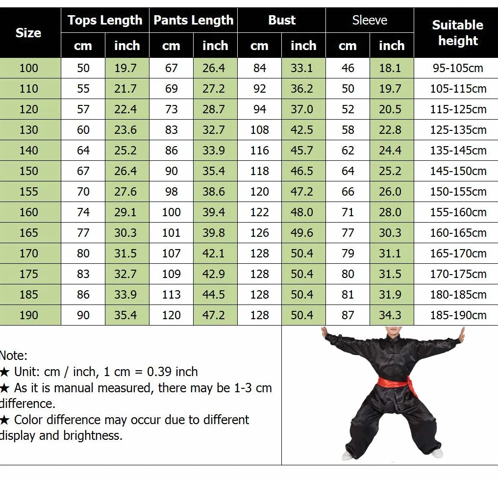 Arti Marziali Abbigliamento Unisex Adulto Bambini Completi - Cinese Tradizionale Tai Chi Wushu Abbigliamento Ragazzi Ragazze Spettacolo Costume Kung Fu Uniforme