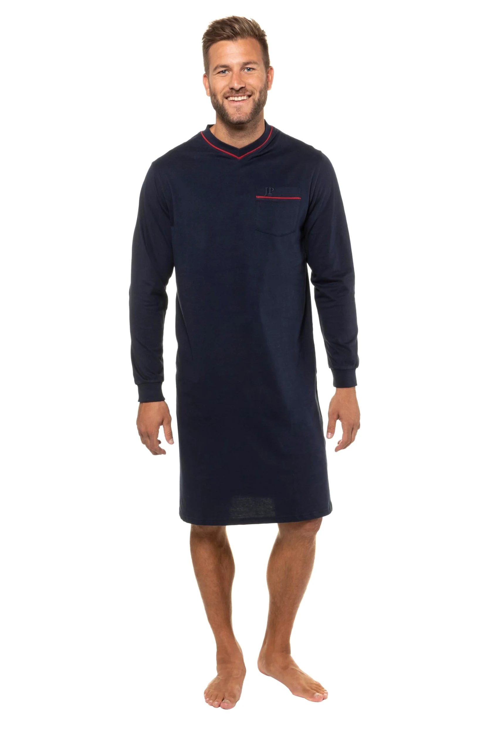 JP 1880 Camicia da Notte in Tinta Unita con Maniche Lunghe, Fino alla tg. 8XL 721331