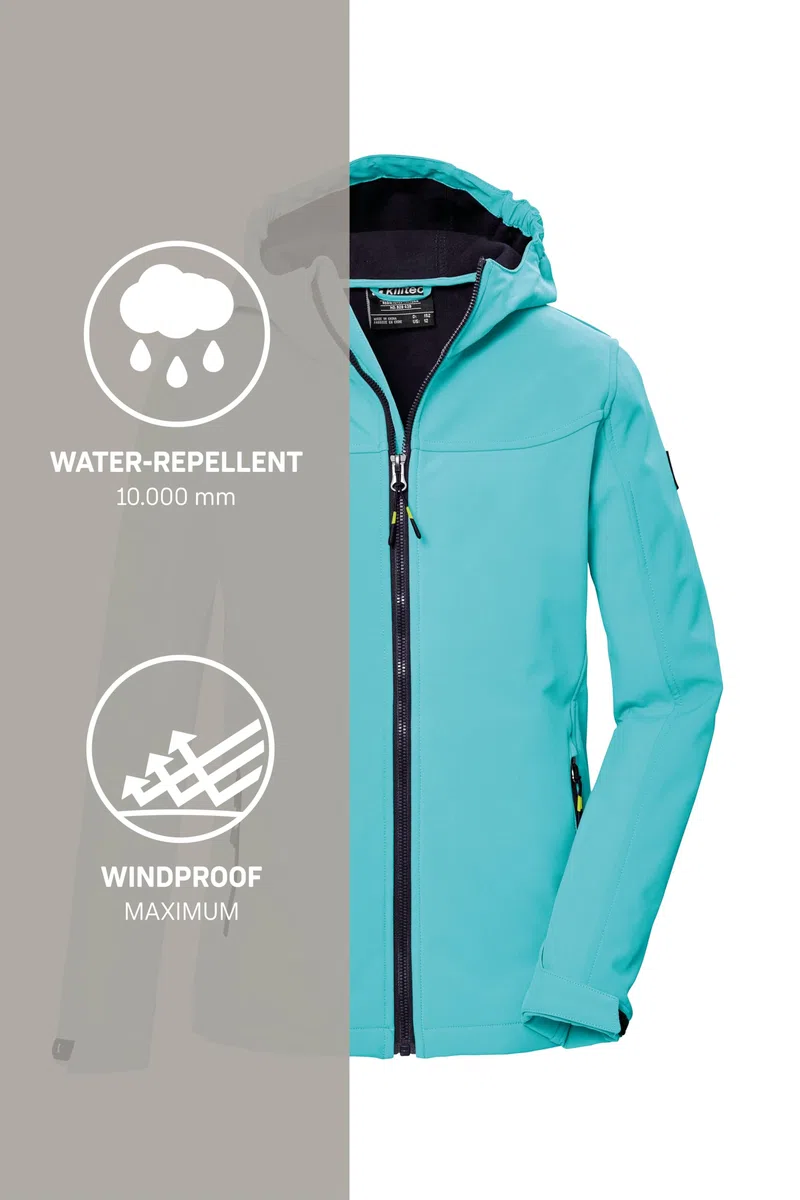Killtec Kos 145 Grls Sftshll Jckt Giacca softshell/giacca outdoor con cappuccio Bambine e ragazze