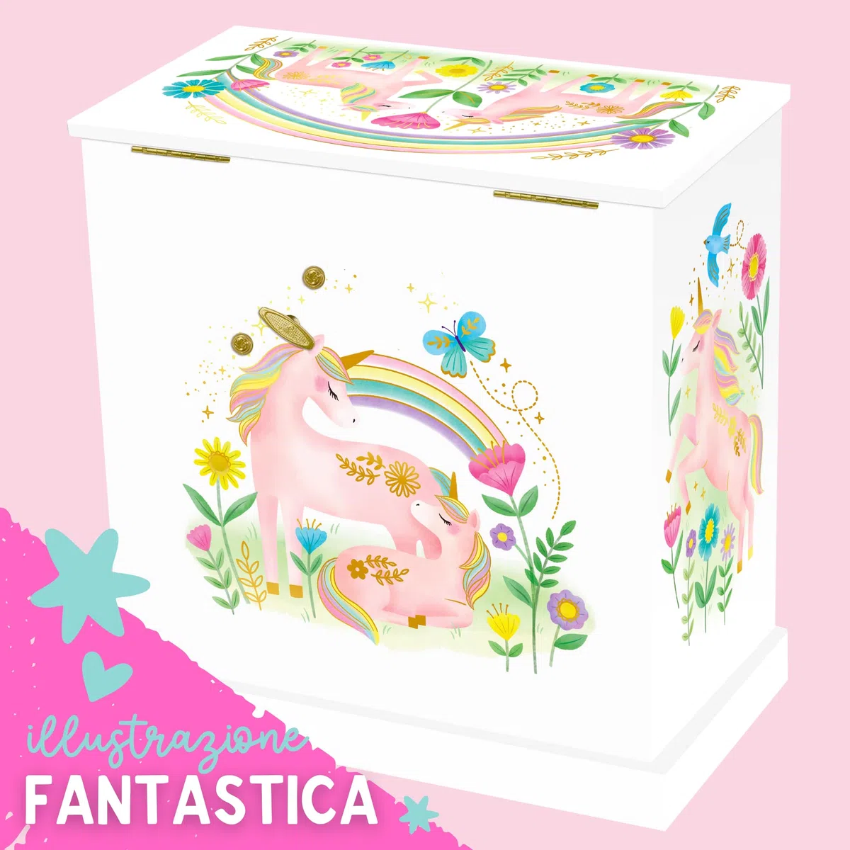 Giggle & Honey® Portagioie Carillon Principessa per Bambine Scatola Musicale per Bambini con Cassetti, Regali Principessa per Bambine, Scatole per Gioielli Principessa da 3 a 10 anni