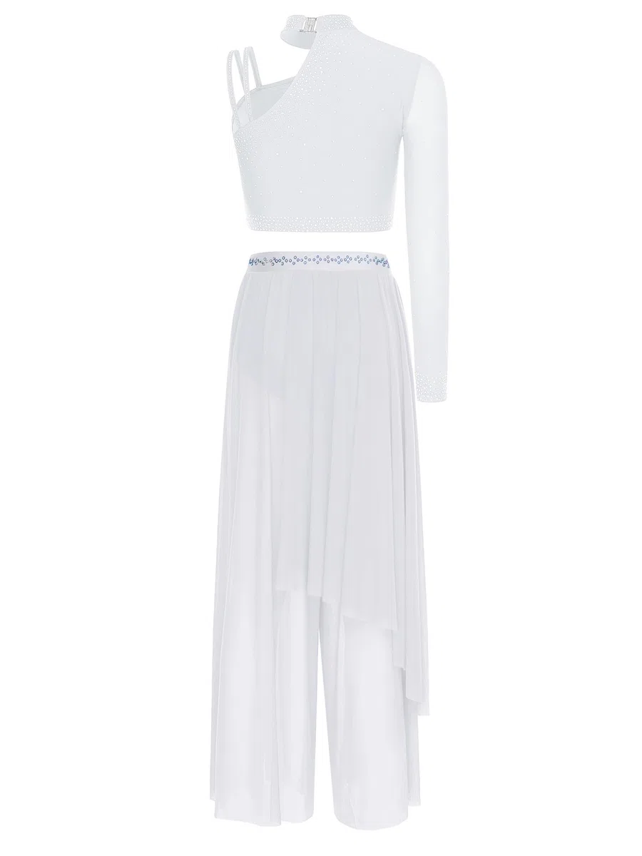 Vestito La Danza Contemporanea Donna Ensemble con Spalla Nuda Camicetta E Pantaloncino La Danza Lirica Moderna