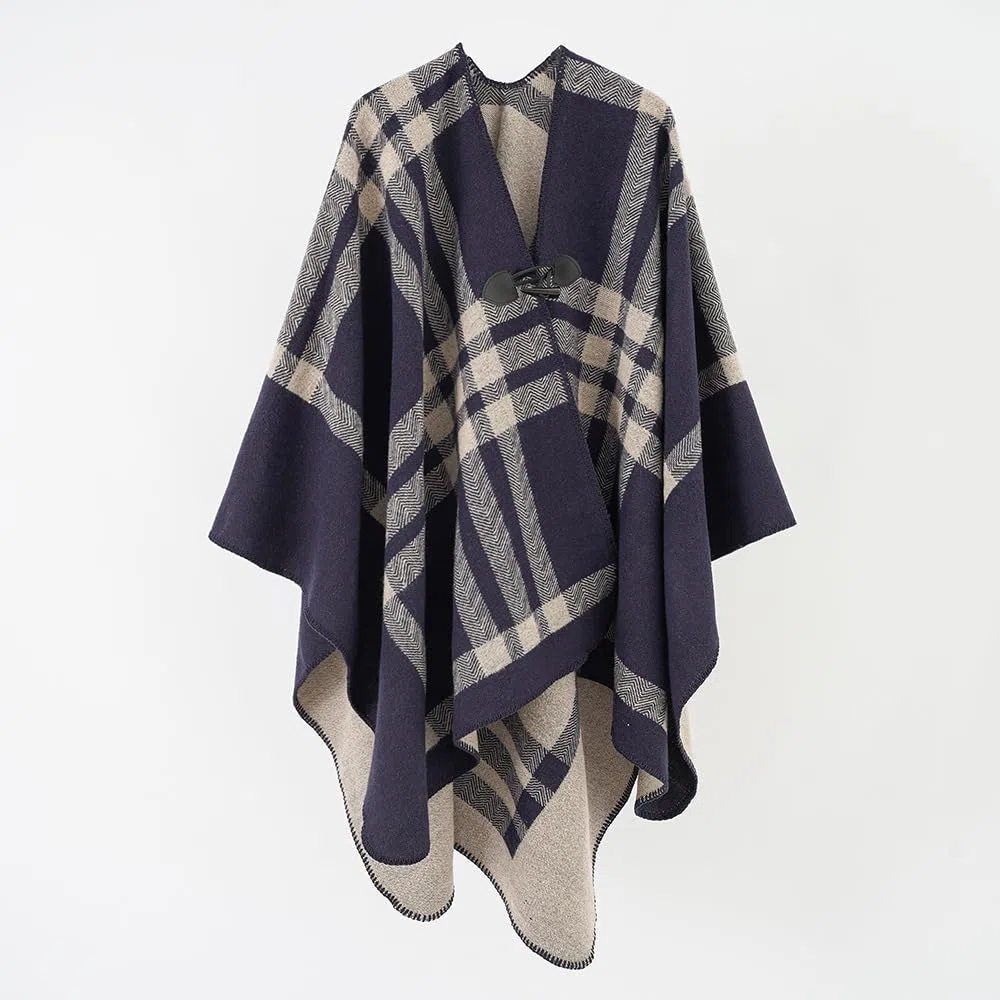 FEFLO Sciarpe e Mantelle per Donna, Elegante Mantella Lavorata a Maglia con Apertura Frontale, Poncho Sciarpa Coperta Cardigan Cappotto per Primavera, Autunno e Inverno