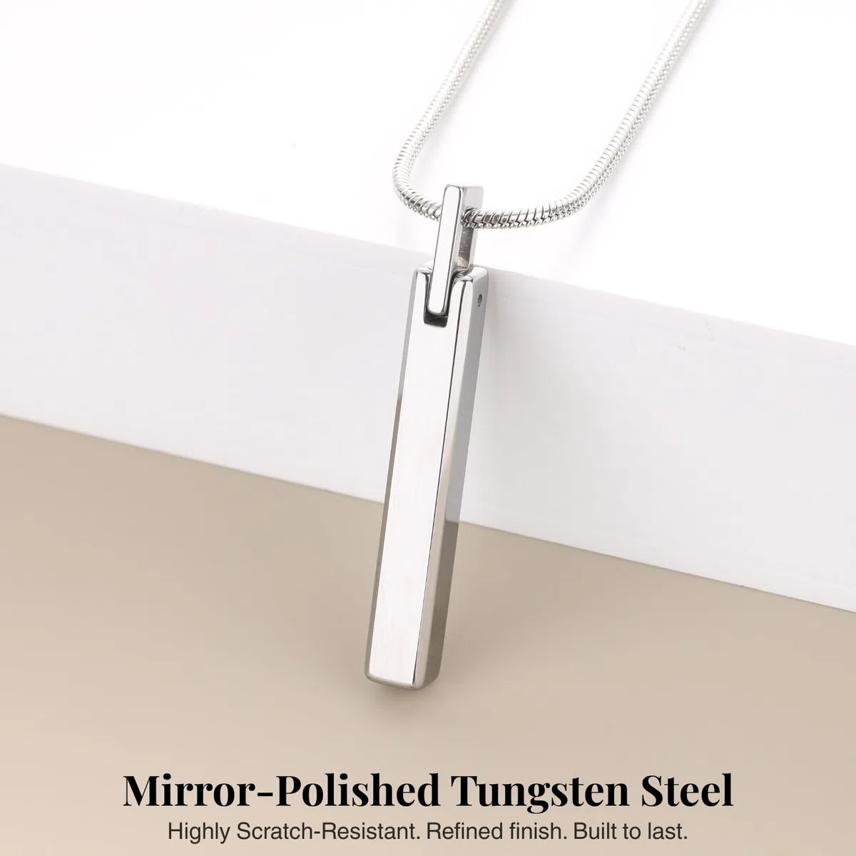 COAI Collana da Uomo in Acciaio Inox con Pendente Barra di Tungsteno