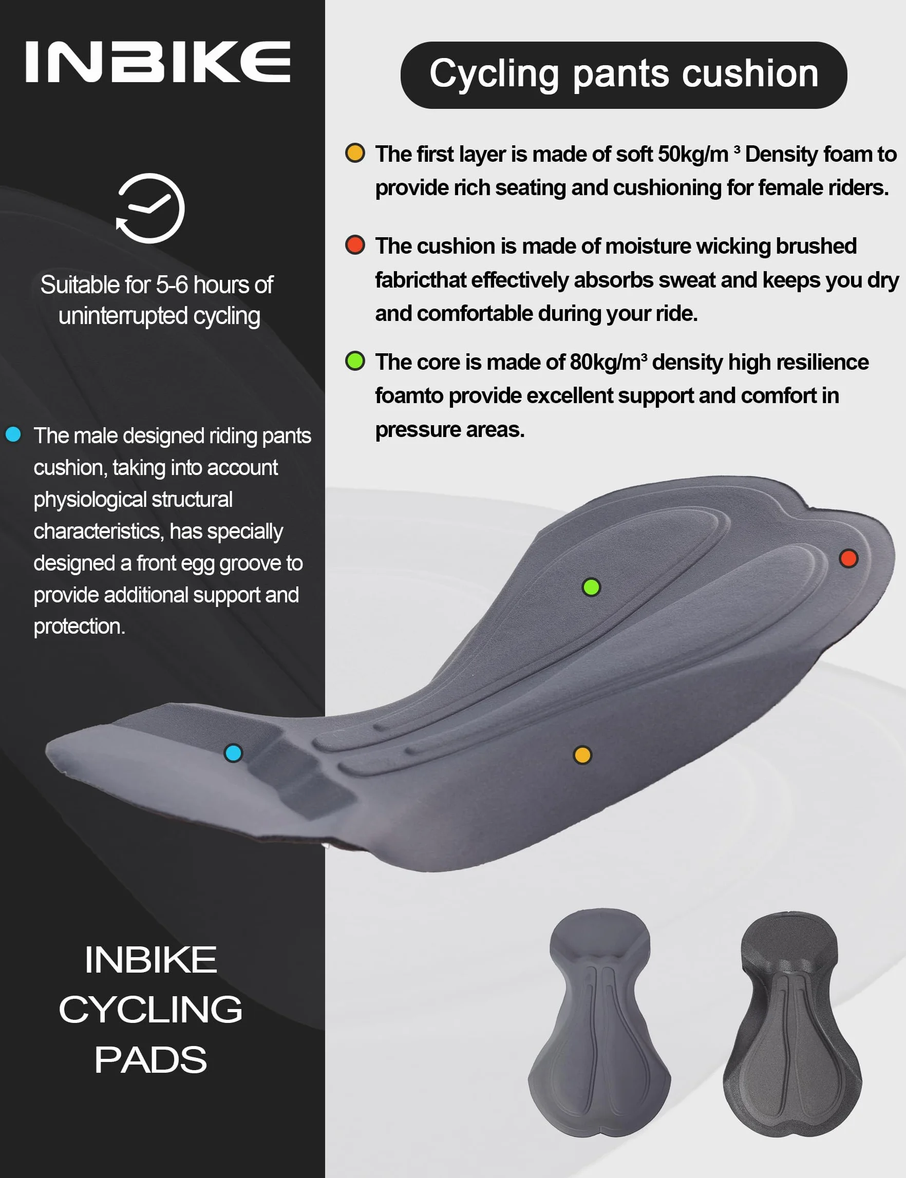 INBIKE Salopette Ciclismo Uomo con Tasca Pantaloni Ciclismo Imbottite 3D Uomo con Bretelle Pantaloni Bici da Strada Pantaloni MTB Asciugatura Rapida Traspirante