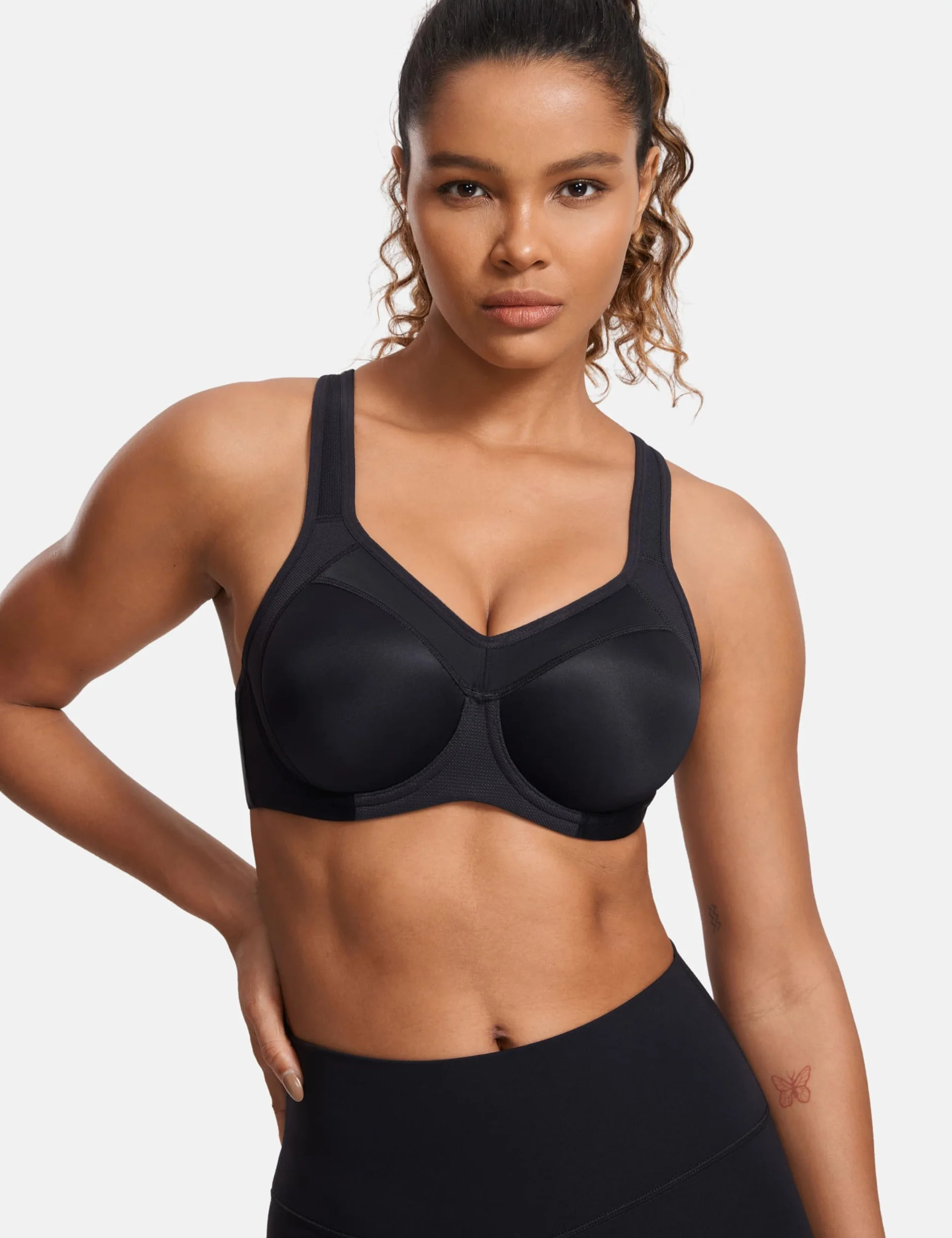 SYROKAN Reggiseno Sportivo Donna Massimo Sostegno Alto Impatto con Ferretto Imbottito Racerback Fitness Top