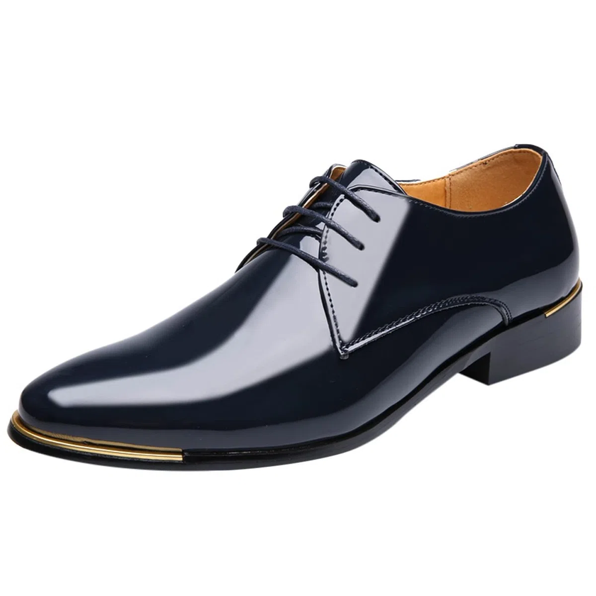 Oxford - Scarpe da uomo in pelle, per business, classiche, in pelle, leggere, con lacci, eleganti e larghe, in vernice